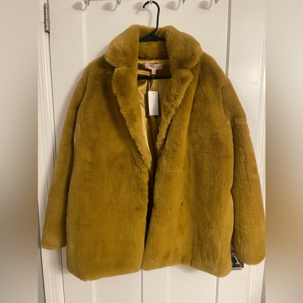 NWT Philosophy Faux Fur Gold